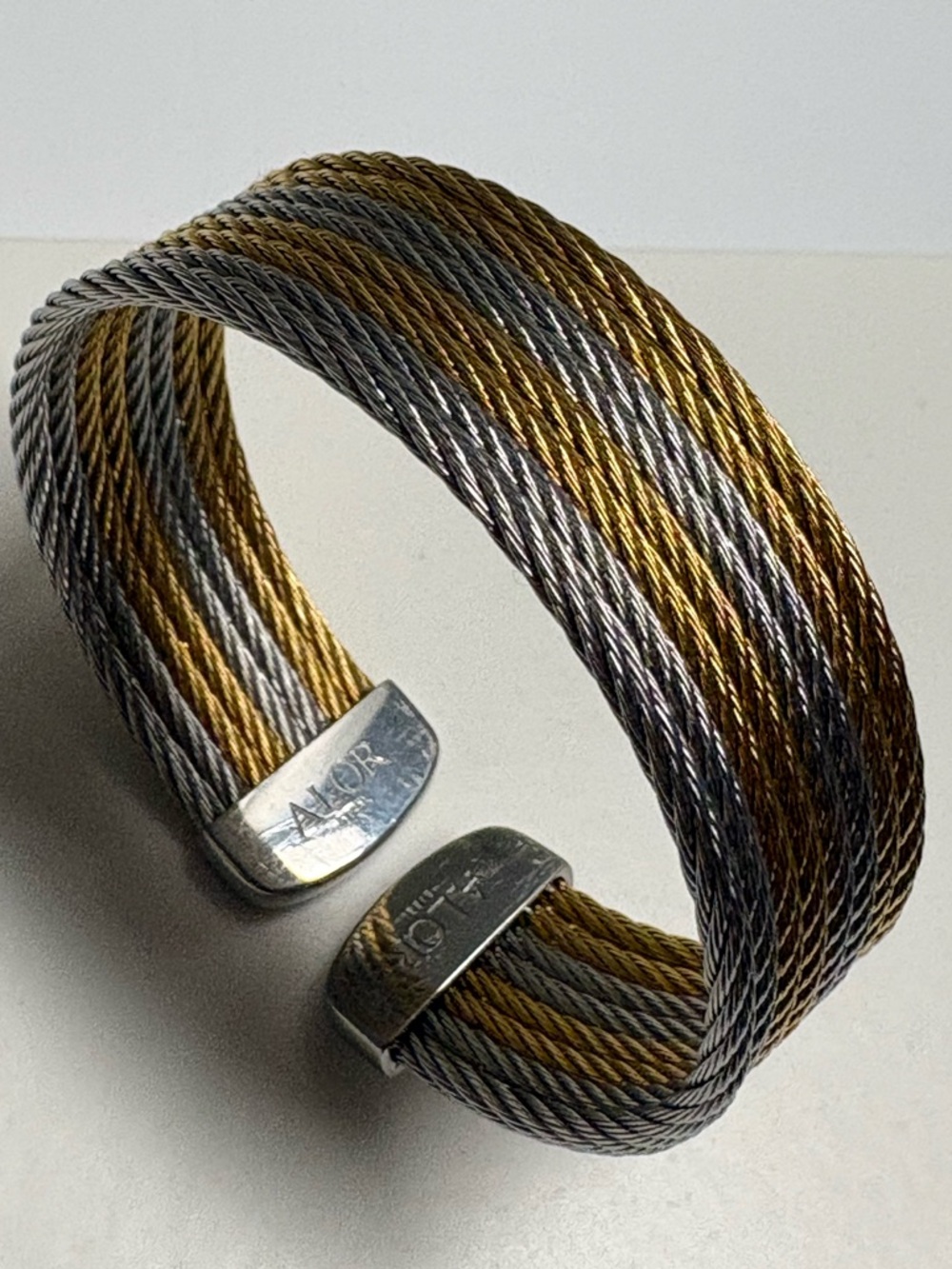 ALOR Two-Tone Cable Cuff Bracelet